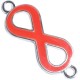 Metalen hangers - tussenzetsels " Infinity "  Zilver / Spicy orange